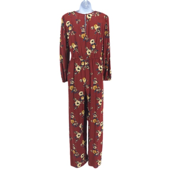 Xhilaration Long Sleeve Floral Print Jumpsuit, S - Picture 3 of 6